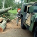 National Guard Soldier Clears Road Blocked by Hurricane Ike