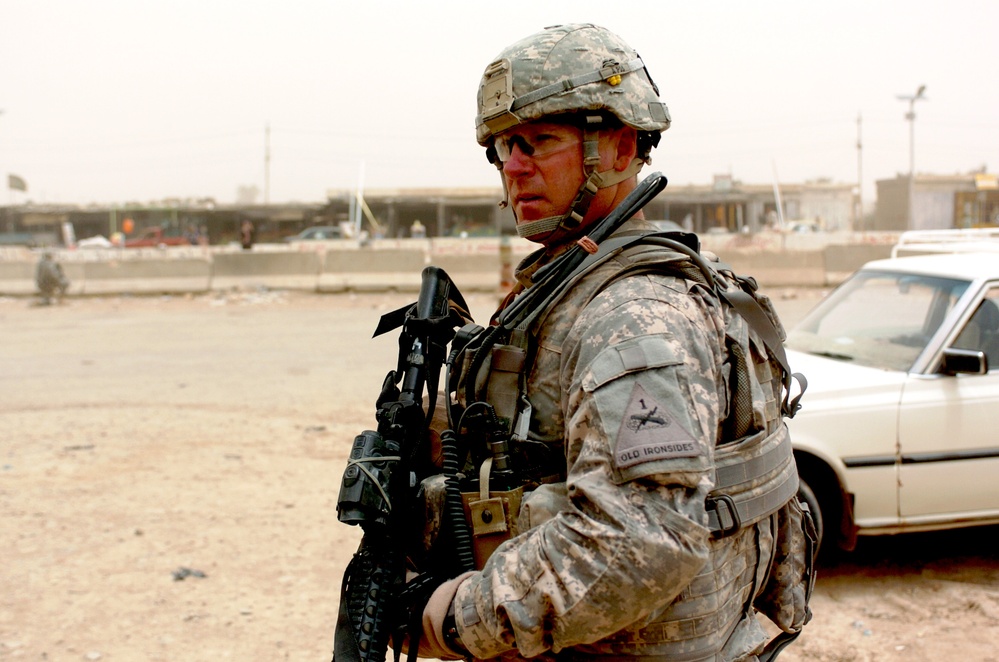 Army Sergeant Provides Security During Foot Patrol