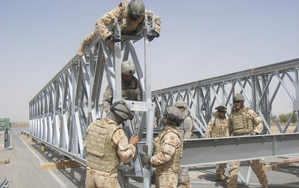 Allied Forces Rebuild Key Bridge in Afghanistan