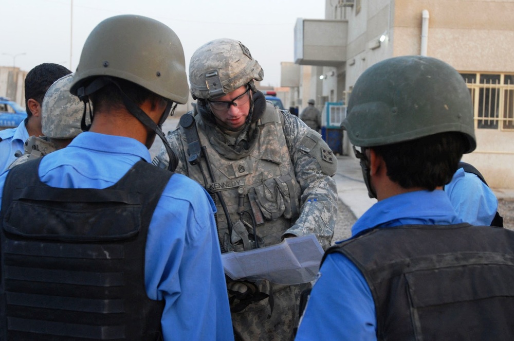 U.S. Soldiers Conduct Joint Patrol with Iraqi Police in Baghdad