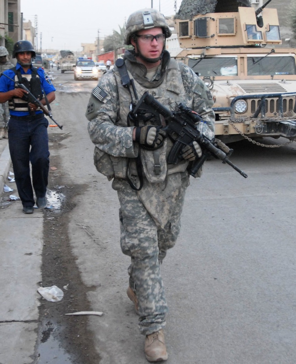 U.S. Soldier Leads Combined Patrol with Iraqi Police in Baghdad