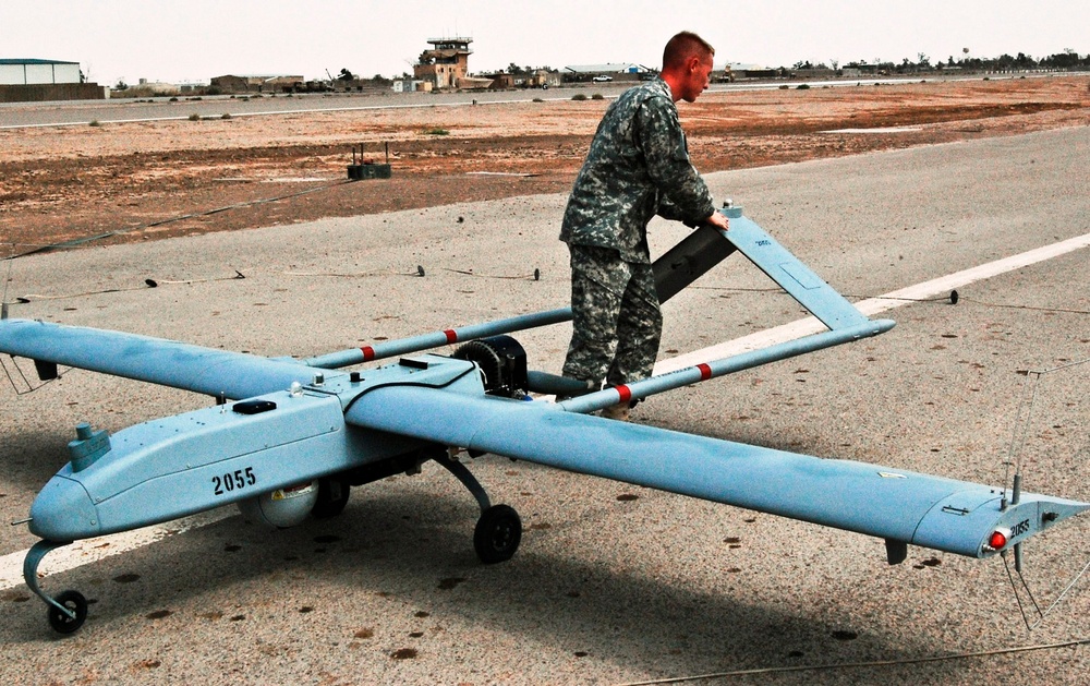 Army Tactical Drone Operator Returns from Reconnaissance Mission in Baghdad