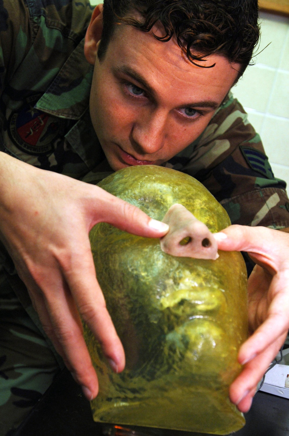 Air Force Technician Sculpts Prosthetic Nose for Patient