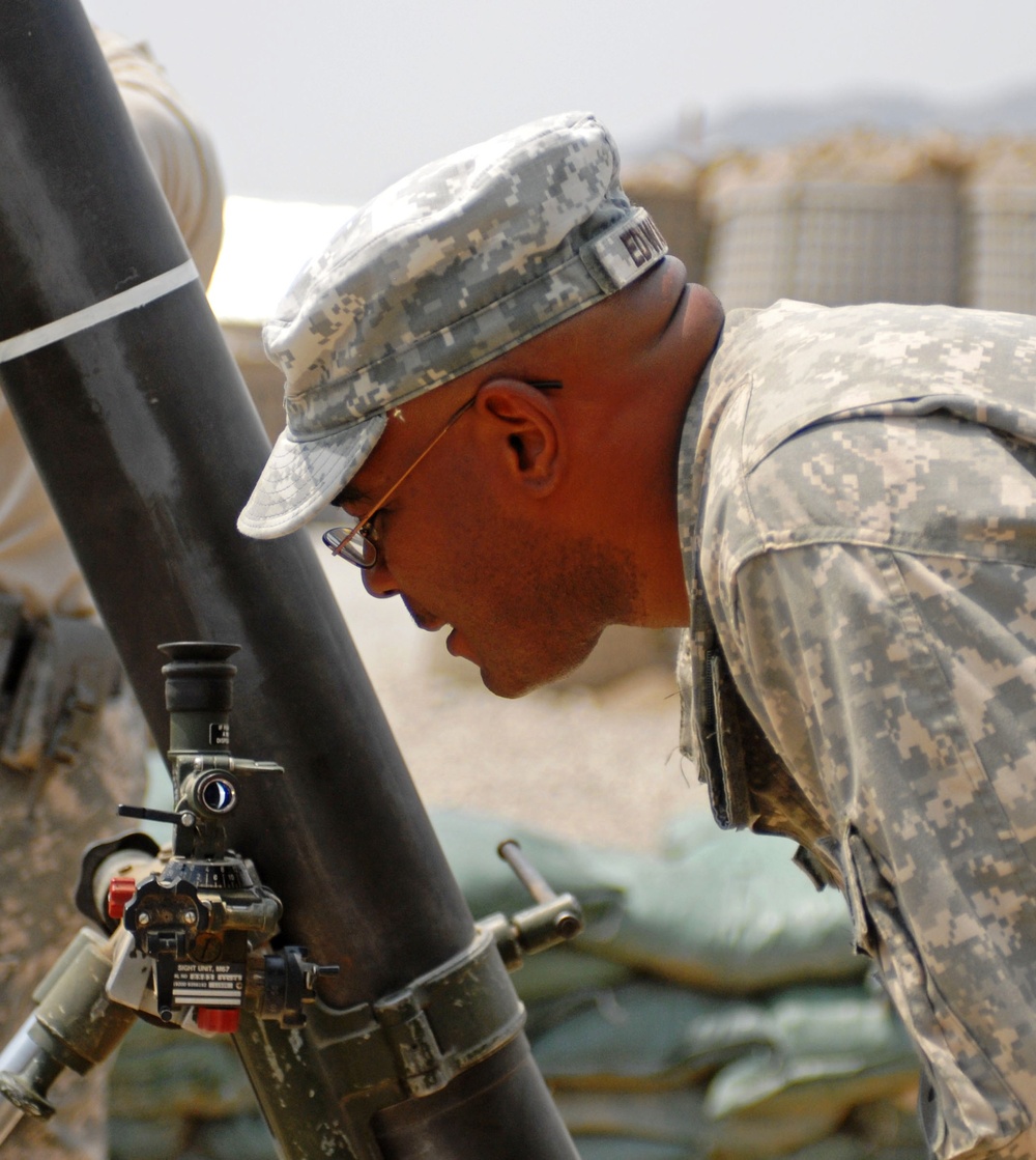 Army Mortar Specialist Ensures Accuracy in Afghanistan