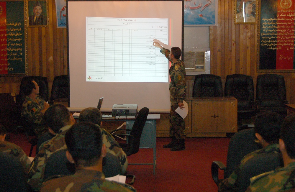 Afghan Army Sergeants Major Trained on New Retention Regulation