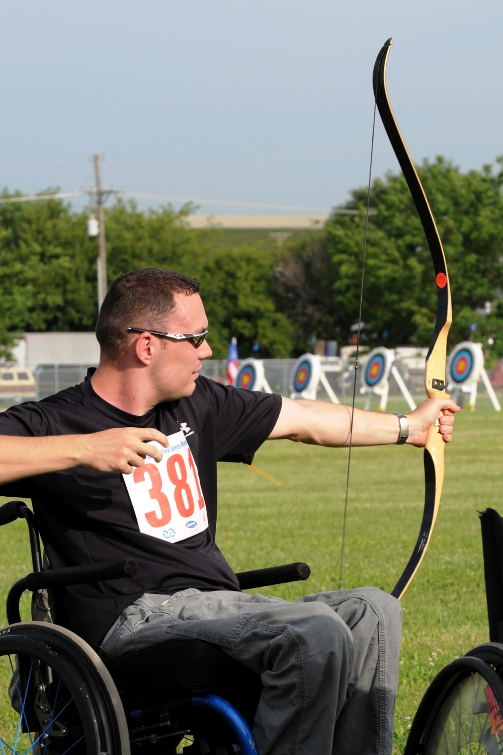 Disabled Veteran Competes in Archery at National Wheelchair Games