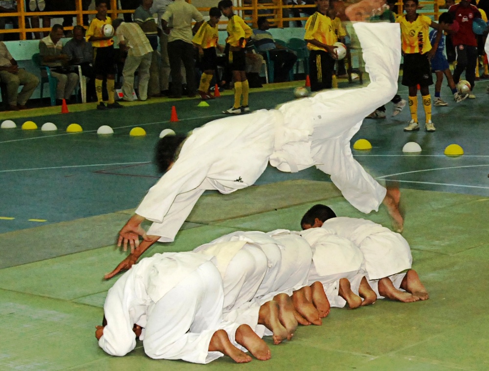 Iraqi Child Showcases Martial Arts Skills at Gym Reopening in Baghdad