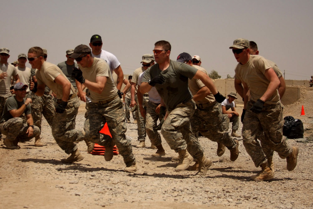 U.S. Soldiers Compete in Steeple Chase for Independence Day