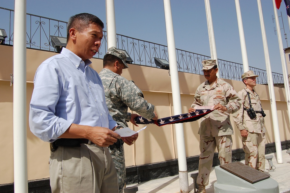 Retired Navy Commander Carries Historic 48-Star Flag to Bases Across Middle East