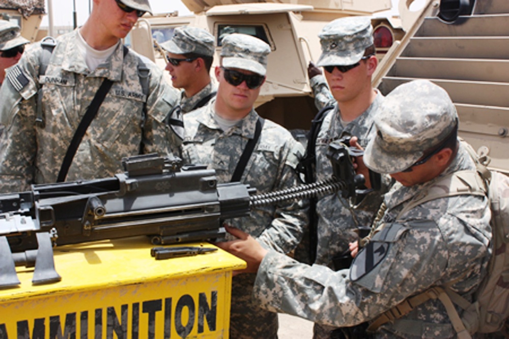 Army Soldiers Assemble M2 .50-Caliber Weapon During Training in Iraq