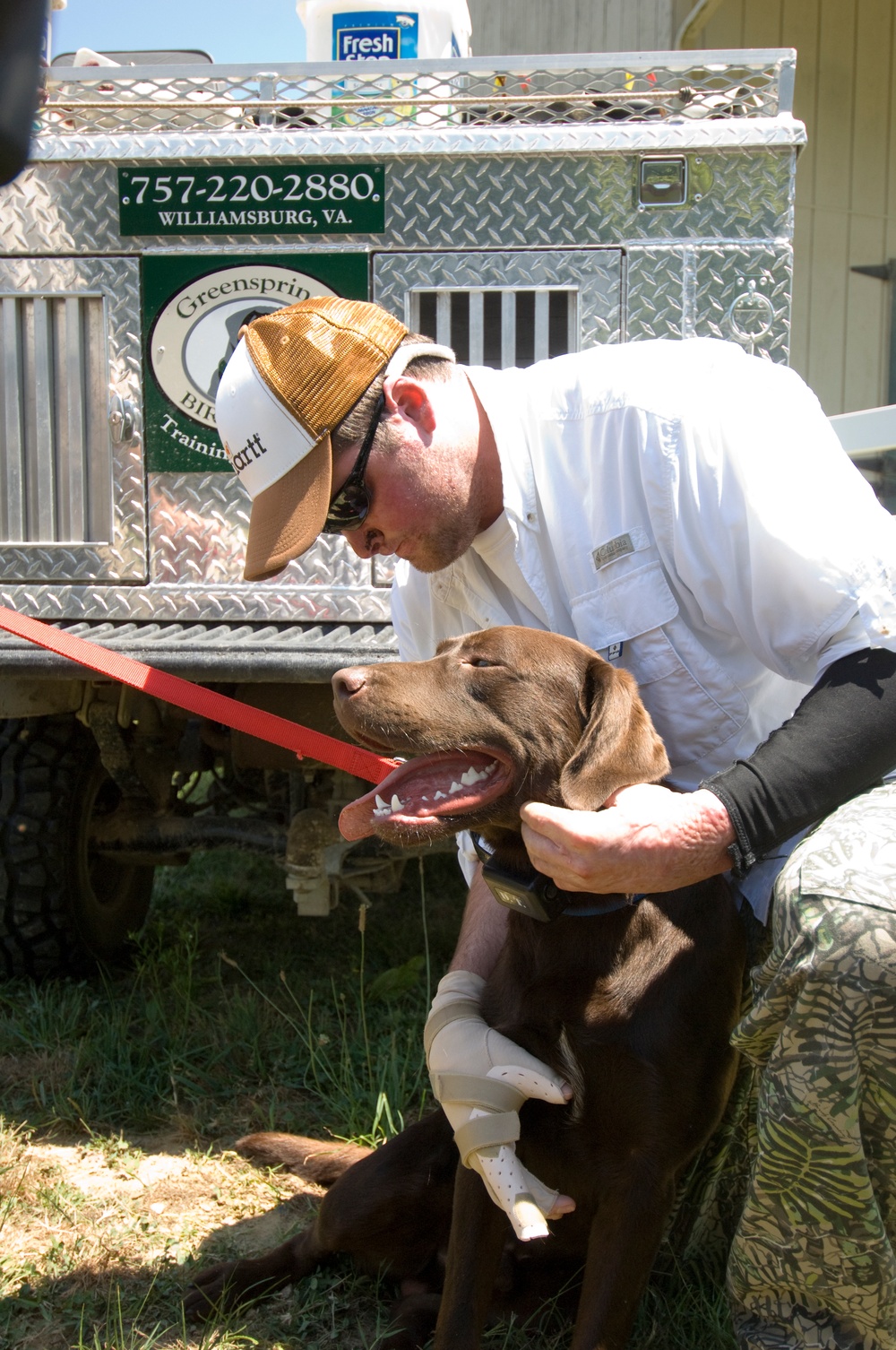 Wounded Warrior Bonds with Donated Service Dog