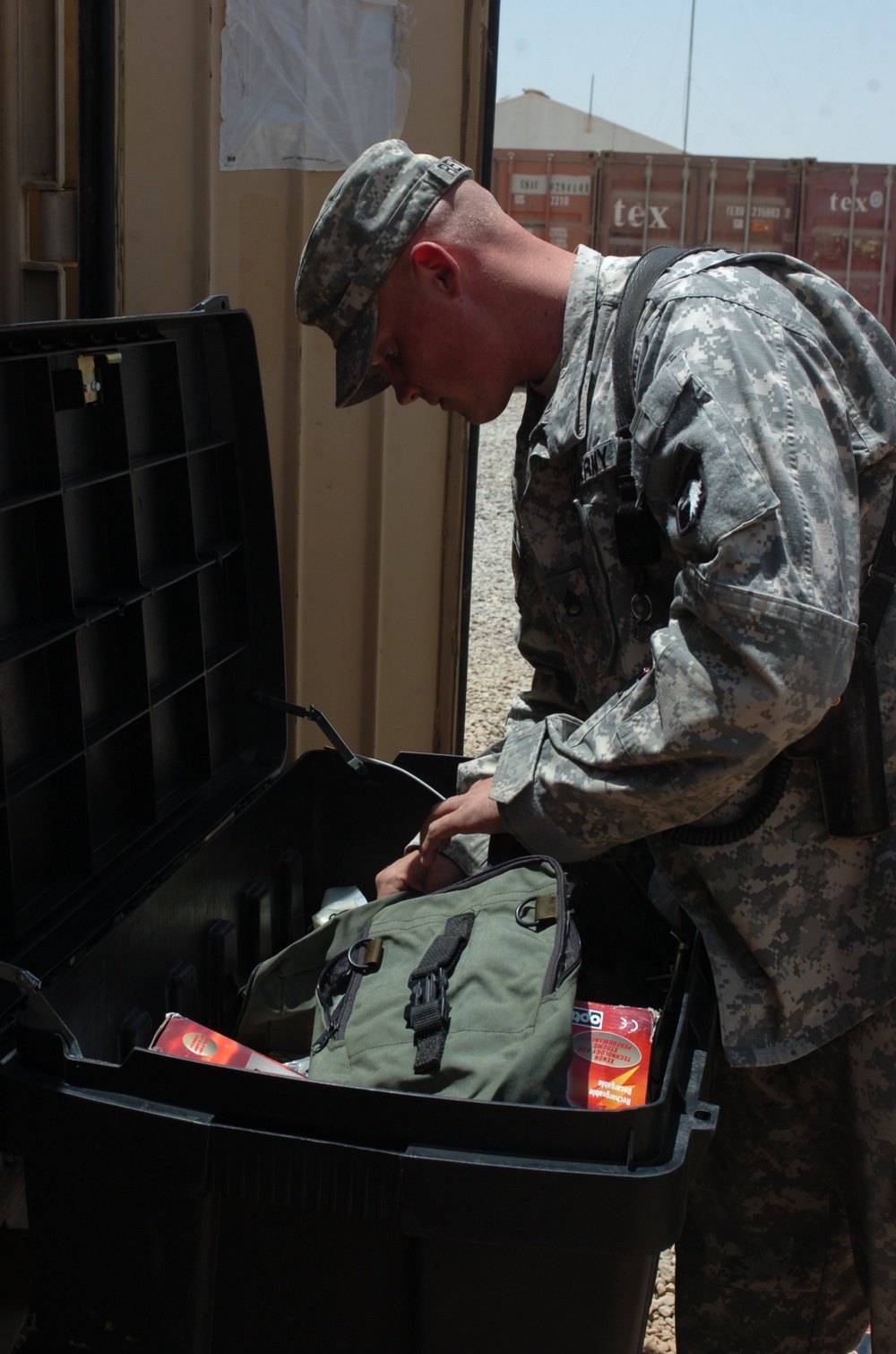 Texas Soldier Maintains Weapons at Camp Liberty in Iraq