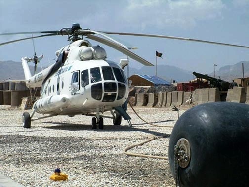 Jingle Air Helicopter Lifts Cargo to Forward Afghan Bases