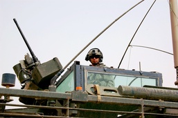 Puerto Rican Soldier Mans .50-Caliber Machine Gun on Iraq Patrol