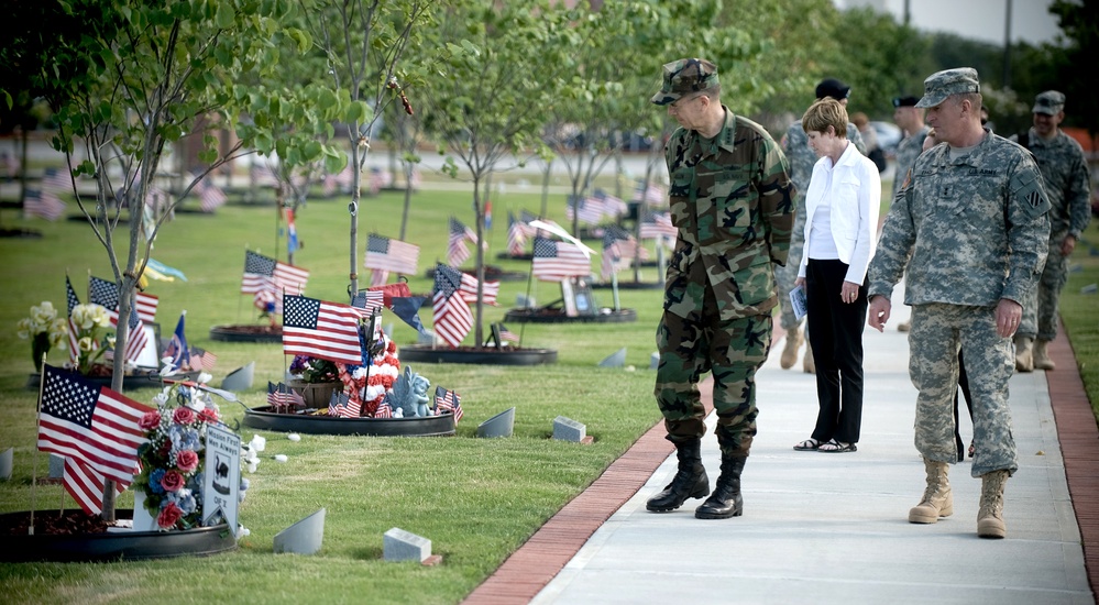 Military Leaders Visit Memorial Grove for Fallen Soldiers