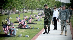 Military Leaders Visit Memorial Grove for Fallen Soldiers