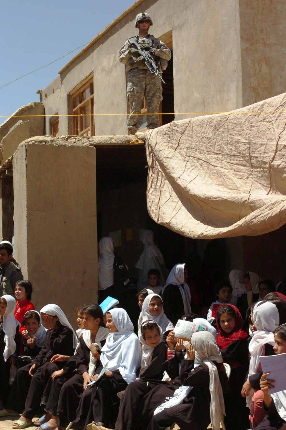 U.S. Soldiers Provide Security at Opening of Afghan Girls' School