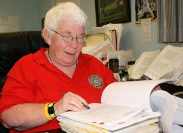 Army Medical Officer Reviews Soldier's File at Fort Sam Houston