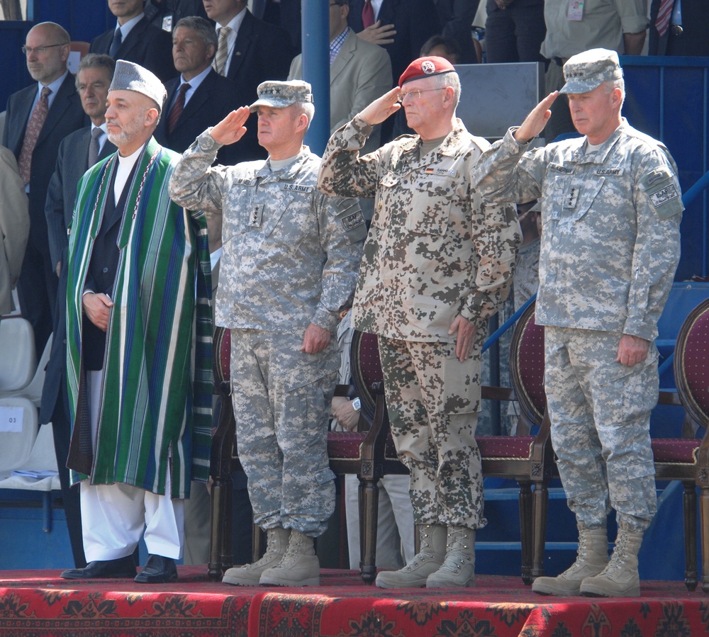 Karzai Presides Over ISAF Change of Command Ceremony