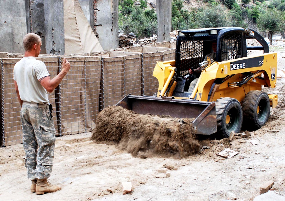 U.S. Soldiers Assist Afghan Border Police with Living Quarters in Nuristan Province