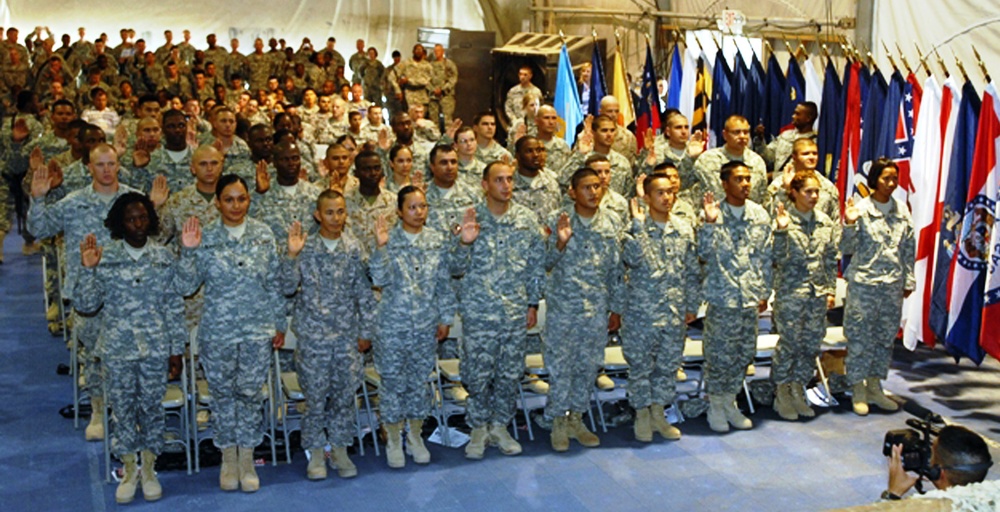Soldiers and Marines from 21 Countries Become U.S. Citizens at Bagram Air Base