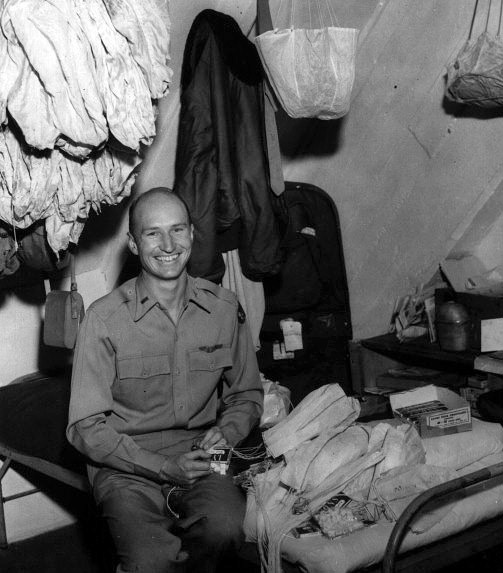 Candy Bomber Halvorsen Drops Parachuted Treats for German Children During Berlin Airlift
