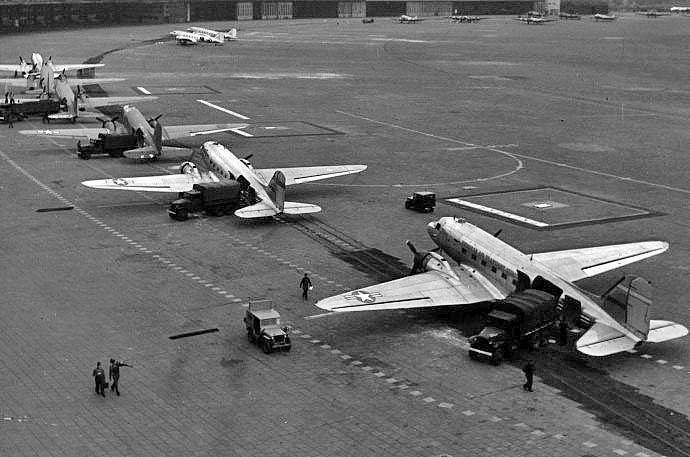 Airlift Supplies Arrive at Tempelhof Airport During Berlin Blockade