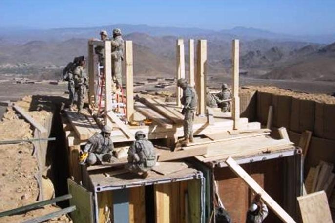 Engineers Build Guard Towers at Margah Combat Outpost in Afghanistan