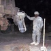 Army Sergeant Repairs Crater in Baghdad