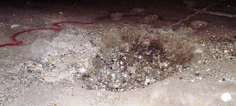 Soldiers Repair Crater in Northwestern Baghdad