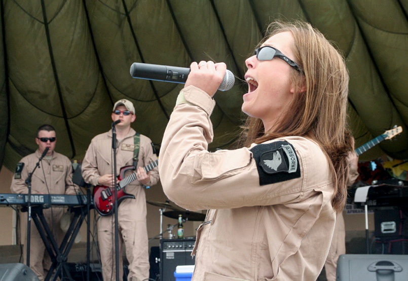Army Spc. Krzmarzick Performs for Troops at Spring Break Festival in Afghanistan