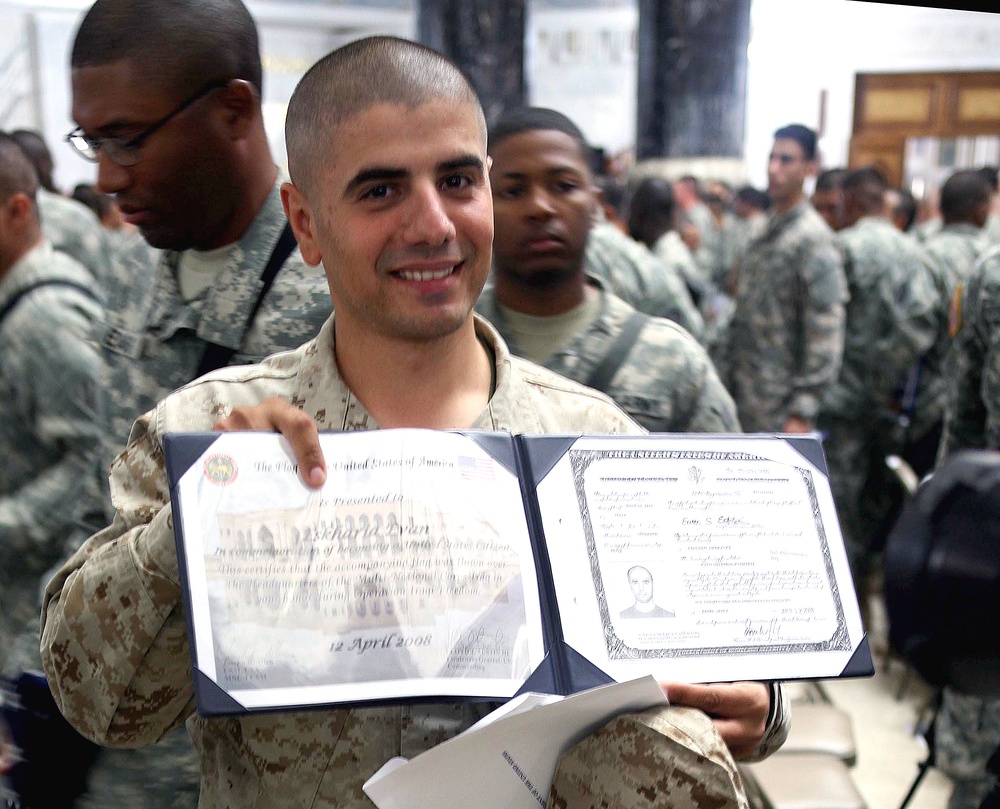 Marine Becomes U.S. Citizen During Ceremony in Baghdad