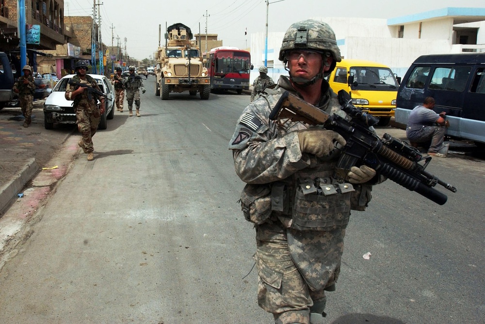 U.S. and Iraqi Forces Conduct Joint Patrol in Doura, Baghdad