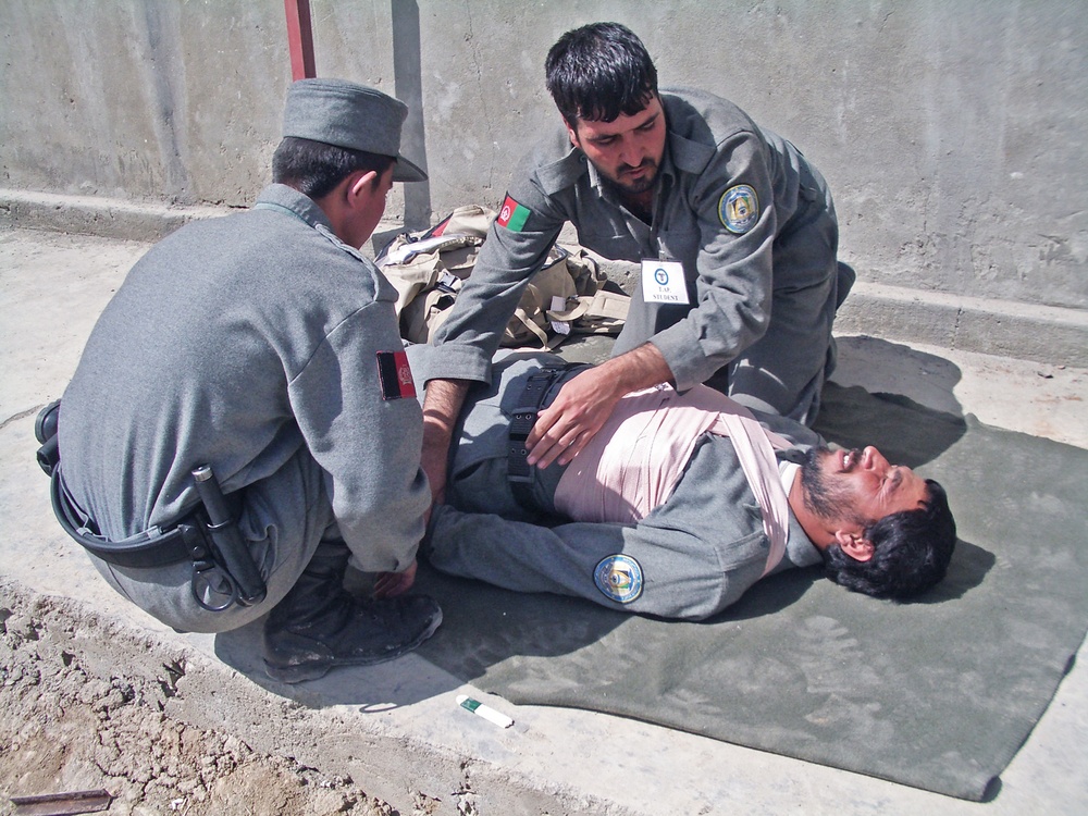 Afghan Police Trainees Practice Trauma Care in Kabul