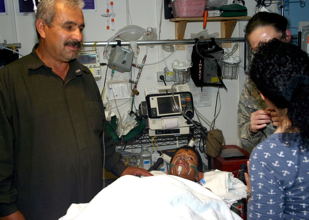 Iraqi Boy Injured by IED Receives Treatment from U.S. Forces