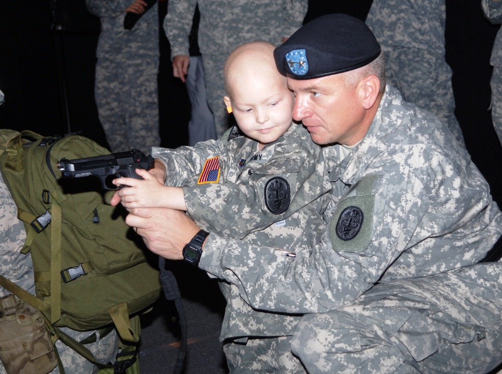 5-Year-Old Gavin Cox Trains on M-9 Pistol and M-16 Rifle at Fort Sam Houston