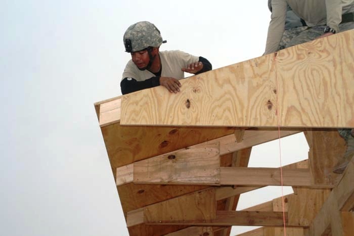 Soldiers Build Hut for Provincial Reconstruction Team in Afghanistan