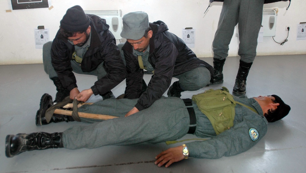 Afghan Police Learn First Aid at Forward Operating Base Shank