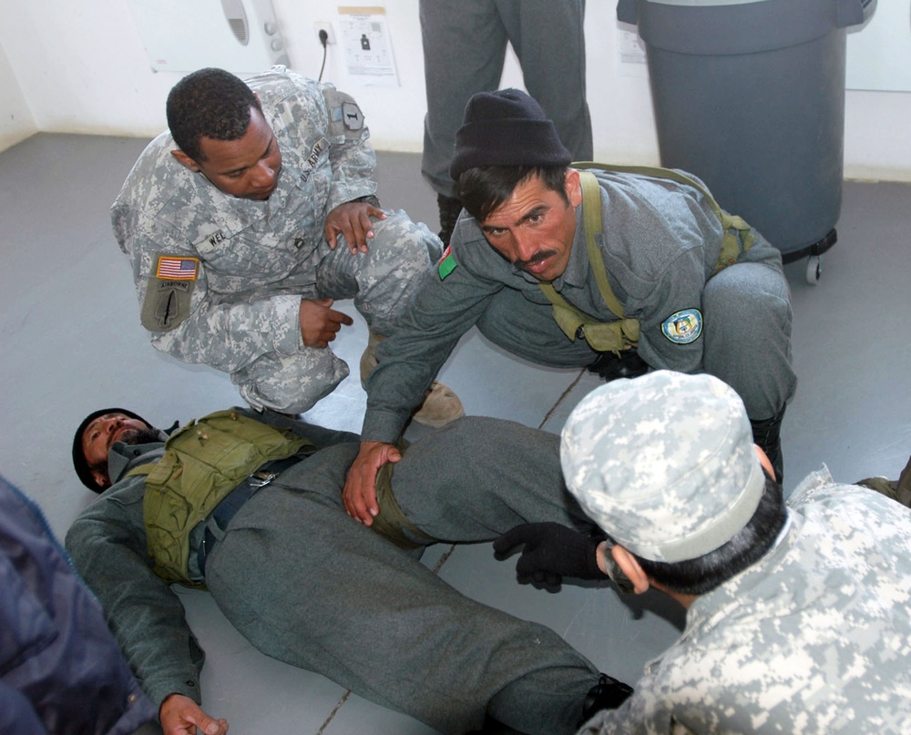 Afghan Police Learn First Aid at Forward Operating Base Shank