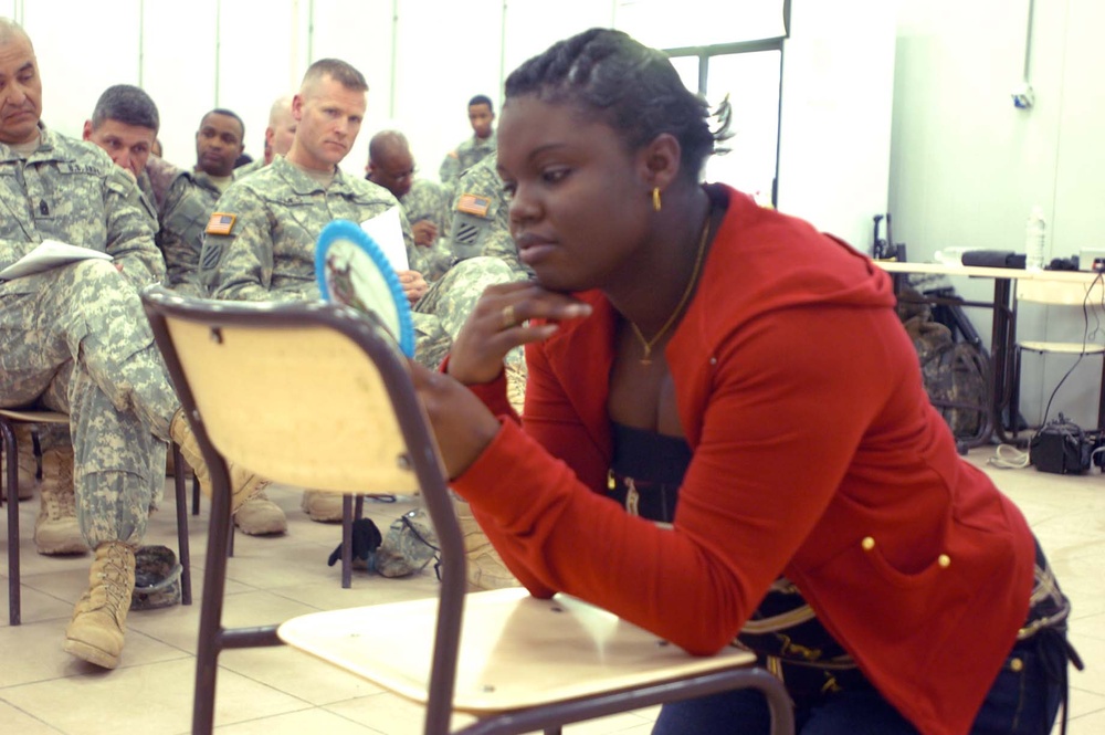 Soldier Recites Poetry at Black History Month Observance in Iraq