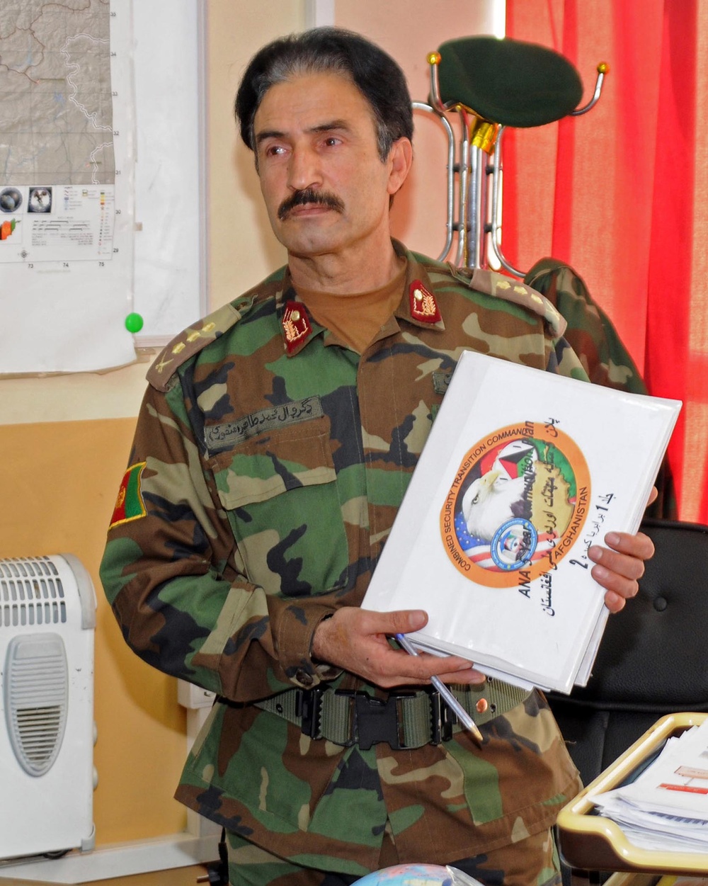 Afghan Army Officer Briefs on Logistics Operations