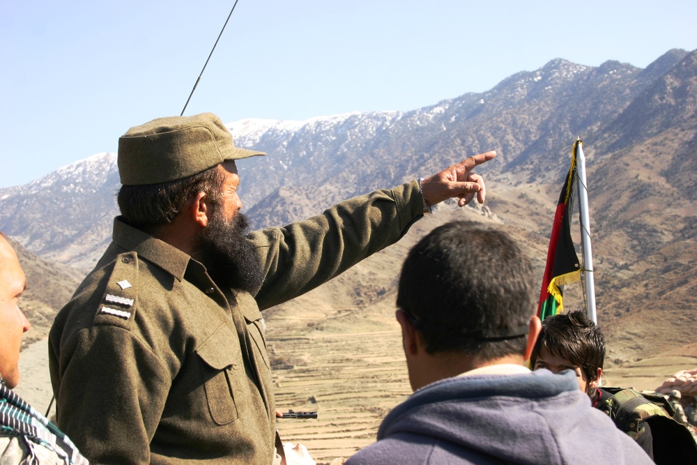 Afghan Border Police Monitor Insurgent Threat from Observation Post