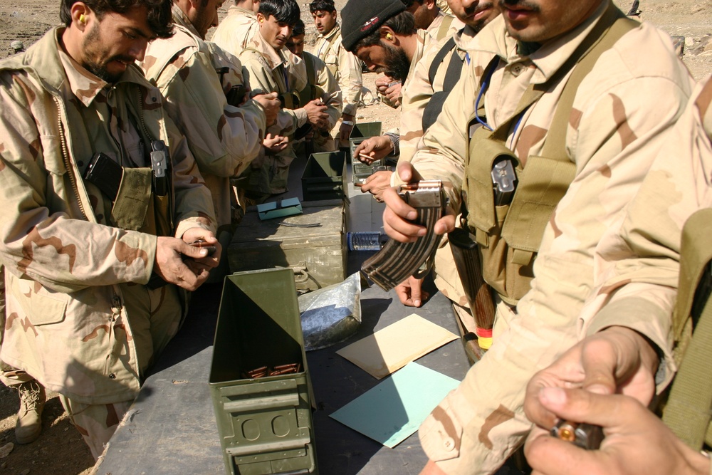 Afghan Border Police Conduct Live-Fire Training