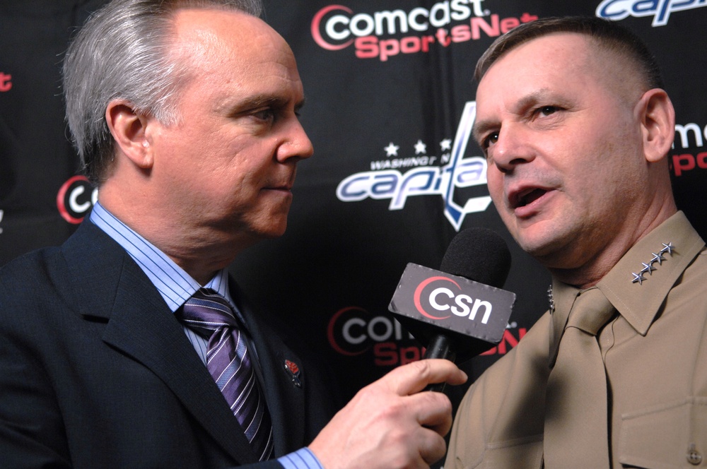 Gen. Cartwright Attends Capitals' &quot;Salute to the Troops&quot; Game