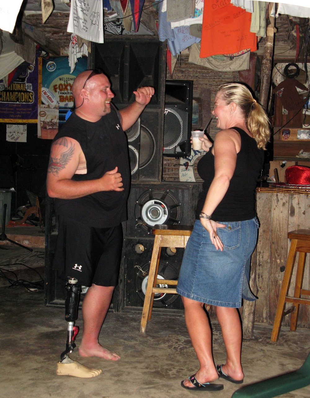 Wounded Warrior Dances at Foxy's on Jost Van Dyke