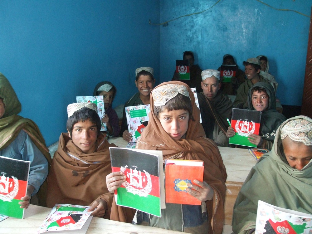 Afghan Students Receive School Supplies on First Day of Classes