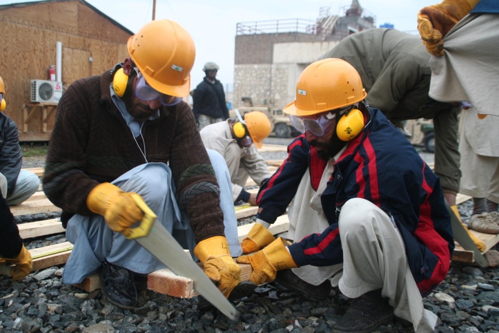 Afghan Students Build Tool Shed at Jalalabad Workshop