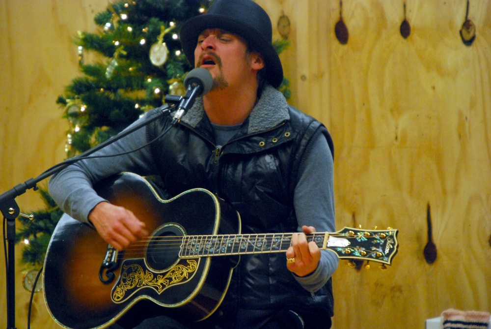 Kid Rock Entertains Troops at USO Show in Afghanistan