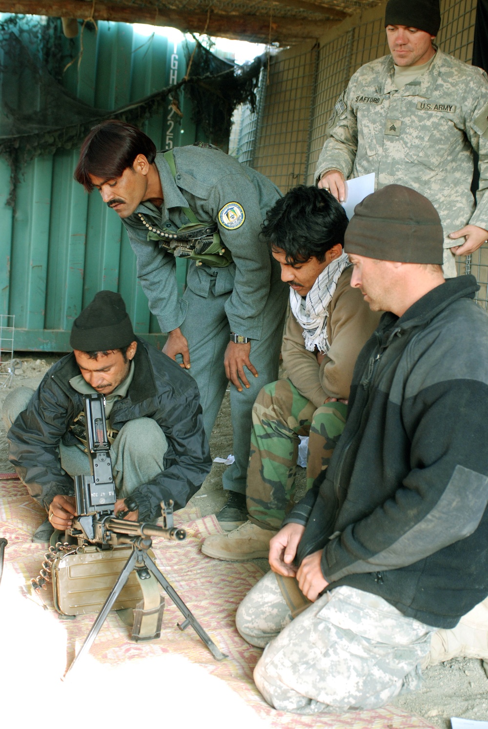 Afghan Border Police Train on PKM Machine Gun in Khowst Province