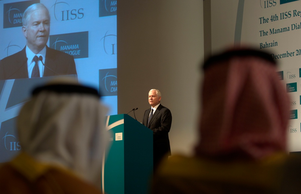 Defense Secretary Gates Addresses Manama Dialogue Security Conference in Bahrain